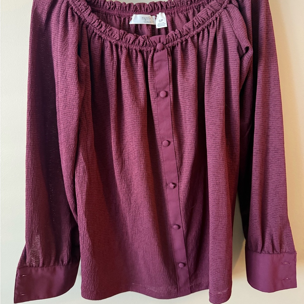 Elegant Women's Blouse in Burgundy